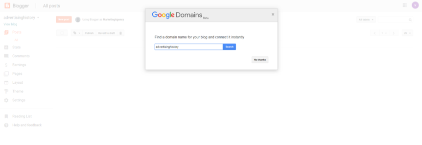 Blog domain name reference image